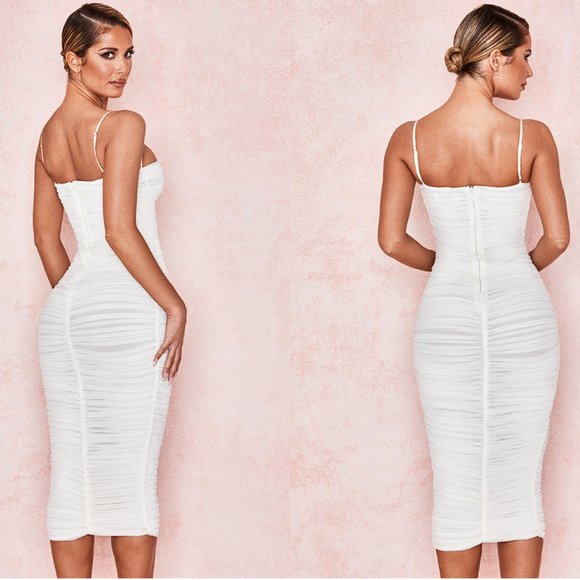 House of CB 'Sirene' Gathered Organza Mesh Dress NWOT - Picture 4 of 9